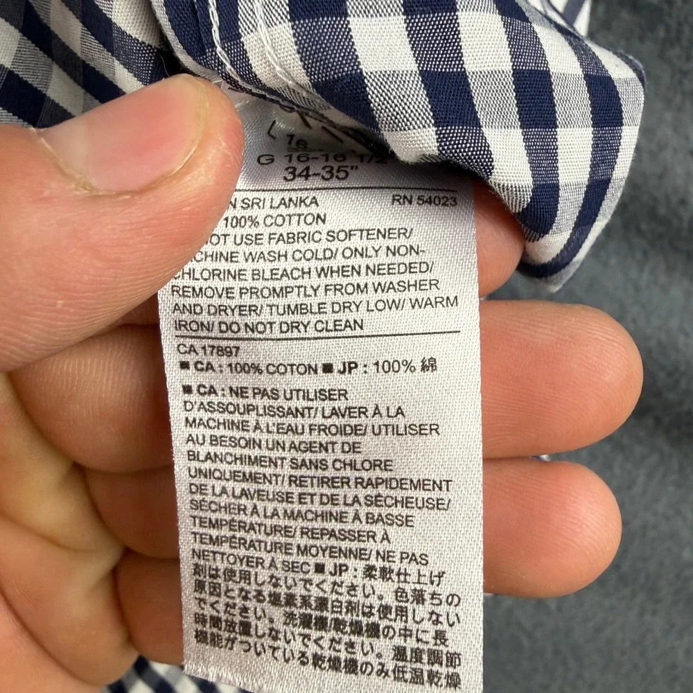 Banana Republic Shirt Mens L Blue Green Gingham Non-Iron Slim Fit Lot of 2 Dress